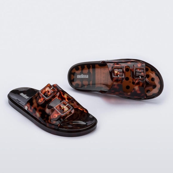 Tortoise Shell Slide Sandals - Picture 3 of 3